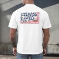 Literacy Justice For All Teacher Men's Back Print T-Shirt, gift for family, gift for coworker