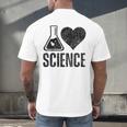 I Love Science Lover Teacher Scientist Sciences Men's Back Print T-Shirt, gift for family, gift for coworker