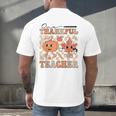 One Thankful Teacher Thanksgiving Groovy Fall Autumn Teacher Men's Back Print T-Shirt, gift for family, gift for coworker One Thankful Teacher Thanksgiving Groovy Fall Autumn Teacher Men's Back Print T-Shirt, gift for family, gift for coworker