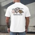 Peace Love Coffee Science Teacher Men's Back Print T-Shirt, gift for family, gift for coworker