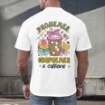 Phonemes Graphemes Caffeine Back To School Reading Teacher Men's Back Print T-Shirt, gift for family, gift for coworker