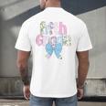 Preppy Fifth Grade Teacher Blue Floral Coquette Pencil Bow Men's Back Print T-Shirt, gift for family, gift for coworker Preppy Fifth Grade Teacher Blue Floral Coquette Pencil Bow Men's Back Print T-Shirt, gift for family, gift for coworker