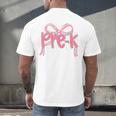 Preppy Pre k Back To School Pre-k Teachers Girls Cute Bow Men's Back Print T-Shirt, gift for family, gift for coworker Preppy Pre k Back To School Pre-k Teachers Girls Cute Bow Men's Back Print T-Shirt, gift for family, gift for coworker