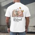 Retired 2025 A New Chapter Begins Retirement Teacher Book Men's Back Print T-Shirt, gift for family, gift for coworker Retired 2025 A New Chapter Begins Retirement Teacher Book Men's Back Print T-Shirt, gift for family, gift for coworker