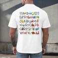SPANISH ALPHABET MAESTRA SPANISH TEACHER Men's Back Print T-Shirt, gift for family, gift for coworker SPANISH ALPHABET MAESTRA SPANISH TEACHER Men's Back Print T-Shirt, gift for family, gift for coworker