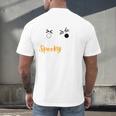 Spooky Inequalities Ghosts Halloween Math Teacher Men's Back Print T-Shirt, gift for family, gift for coworker