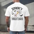 Spooky Toddler Teacher Halloween School Men's Back Print T-Shirt, gift for family, gift for coworker