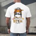 STEM Teacher Messy Bun Fall Vibes Autumn Thanksgiving Men Women Men's Back Print T-Shirt, gift for family, gift for coworker STEM Teacher Messy Bun Fall Vibes Autumn Thanksgiving Men Women Men's Back Print T-Shirt, gift for family, gift for coworker
