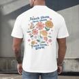 Teach Them Love Them Watch Them Grow Retro Teacher Floral Men's Back Print T-Shirt, gift for family, gift for coworker