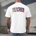 Teacher Filipino Vintage Heritage DNA Flag Men's Back Print T-Shirt, gift for family, gift for coworker