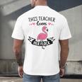 This Teacher Loves Her Flock Cute Flamingo Teacher Men's Back Print T-Shirt, gift for family, gift for coworker