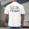 Teaching Is My Jam For Women Teacher Cute Teachers Outfit Men's Back Print T-Shirt, gift for family, gift for coworker Teaching Is My Jam For Women Teacher Cute Teachers Outfit Men's Back Print T-Shirt, gift for family, gift for coworker