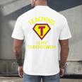 Teaching Is My Superpower Fun Elementary Teacher 1st Grade Men's Back Print T-Shirt, gift for family, gift for coworker Teaching Is My Superpower Fun Elementary Teacher 1st Grade Men's Back Print T-Shirt, gift for family, gift for coworker