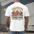 Thankful For My Preschool Turkeys Thanksgiving Teacher Fall Men's Back Print T-Shirt, gift for family, gift for coworker