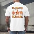 Thankful Teacher Retro Groovy Thanksgiving Fall Women Men Men's Back Print T-Shirt, gift for family, gift for coworker