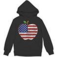 American Flag Teachers Students Apple 4th Of July Vintage Unisex Hoodie, trending gift