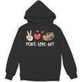 Art Teacher Peace Love Art For Artists And Painters Unisex Hoodie, trending gift Art Teacher Peace Love Art For Artists And Painters Unisex Hoodie, trending gift