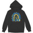 Be Kind Rainbow Down Syndrome Awareness Teacher Blue Yellow Unisex Hoodie, trending gift Be Kind Rainbow Down Syndrome Awareness Teacher Blue Yellow Unisex Hoodie, trending gift
