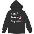 Run Teach Repeat Teacher Running Saying Slogan Runner Unisex Hoodie, trending gift