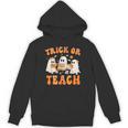 Teacher Halloween Trick Or Teach Retro Groovy Floral Ghost Unisex Hoodie, Groovy Teacher Gifts, trending gift Teacher Halloween Trick Or Teach Retro Groovy Floral Ghost Unisex Hoodie, Groovy Teacher Gifts, trending gift