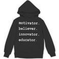 Teacher Motivator Believer Innovator Educator Unisex Hoodie, trending gift