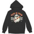 Trick Or Teach Groovy Retro Ghost Halloween Teacher Kids Unisex Hoodie, Groovy Teacher Gifts, trending gift