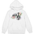Cut Music Teacher Shirt With a Piano Keys Notes And Flowers Unisex Hoodie, trending gift