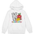 K Is For Kindergarten Teacher Pencil Apple Back To School Unisex Hoodie, trending gift K Is For Kindergarten Teacher Pencil Apple Back To School Unisex Hoodie, trending gift
