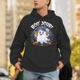 Boo Jour Ghost Halloween French Teacher Cute Coffe Croissant Unisex Hoodie, funny gift