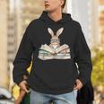 Cute Reading Bunny Glasses Books Bookworm Reader Teacher Unisex Hoodie, funny gift