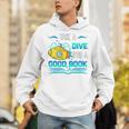 Librarian Teacher Dive Into A Good Book Reading Premium Tri-Blend Unisex Hoodie, funny gift
