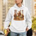 Librarian Turkey Reading Book Fall Thanksgiving Teacher Book Unisex Hoodie, funny gift