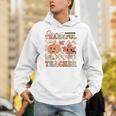 One Thankful Teacher Thanksgiving Groovy Fall Autumn Teacher Unisex Hoodie, Groovy Teacher Hoodies, funny gift