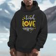 Back To School Teach Love And Inspire Teacher Sunflower Unisex Hoodie, novelty gifts, funny gifts