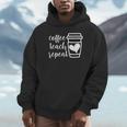 Coffee Teach Repeat Women's Misses Plus Size Teacher Unisex Hoodie, novelty gifts, funny gifts