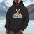 Cute Reading Bunny Glasses Books Bookworm Reader Teacher Unisex Hoodie, novelty gifts, funny gifts