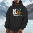 Fall Kindergarten Teacher K Is For Buffalo Plaid Pumpkin Unisex Hoodie, novelty gifts, funny gifts Fall Kindergarten Teacher K Is For Buffalo Plaid Pumpkin Unisex Hoodie, novelty gifts, funny gifts