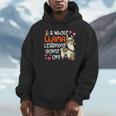 Llama Learning Teachers Students Alpaca Lover Back To School Unisex Hoodie, novelty gifts, funny gifts