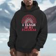 Rainbow Retro Homeschool Mom Teacher I Teach In My Pajamas Unisex Hoodie, novelty gifts, funny gifts