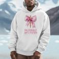 I'm Literally Just a Teacher Pencil Coquette Bow School Unisex Hoodie, novelty gifts, funny gifts