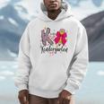 K Is For Kindergarten Teacher Coquette Bow Back To School Unisex Hoodie, novelty gifts, funny gifts K Is For Kindergarten Teacher Coquette Bow Back To School Unisex Hoodie, novelty gifts, funny gifts