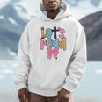 Lets Read Reading Teacher Back To School Literacy Pencil Bow Unisex Hoodie, novelty gifts, funny gifts Lets Read Reading Teacher Back To School Literacy Pencil Bow Unisex Hoodie, novelty gifts, funny gifts