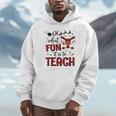 Teachers Oh What Fun It Is To Teach Cute Red Plaid Reindeer Unisex Hoodie, novelty gifts, funny gifts