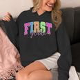 Back To School Neon Checkered First Grade Colorful Teacher Unisex Hoodie, First Grade Teacher Gifts, funny design
