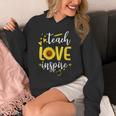 Back To School Teach Love And Inspire Teacher Sunflower Unisex Hoodie, funny design