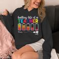 Battery Life Of a Teacher Shirt Thanksgiving Teacher Unisex Hoodie, funny design