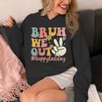 Bruh We Out Teacher Retro Last Day Of School Boys Girls Kids Unisex Hoodie, funny design