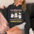 Creepin It Real With Kindergarten Monsters Halloween Teacher Unisex Hoodie, funny design