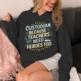 Custodian Because Teachers Need Heroes Too School Janitor Unisex Hoodie, funny design Custodian Because Teachers Need Heroes Too School Janitor Unisex Hoodie, funny design