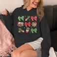 Cute Coquette Pencil Bow Christmas School Teacher Student Unisex Hoodie, funny design